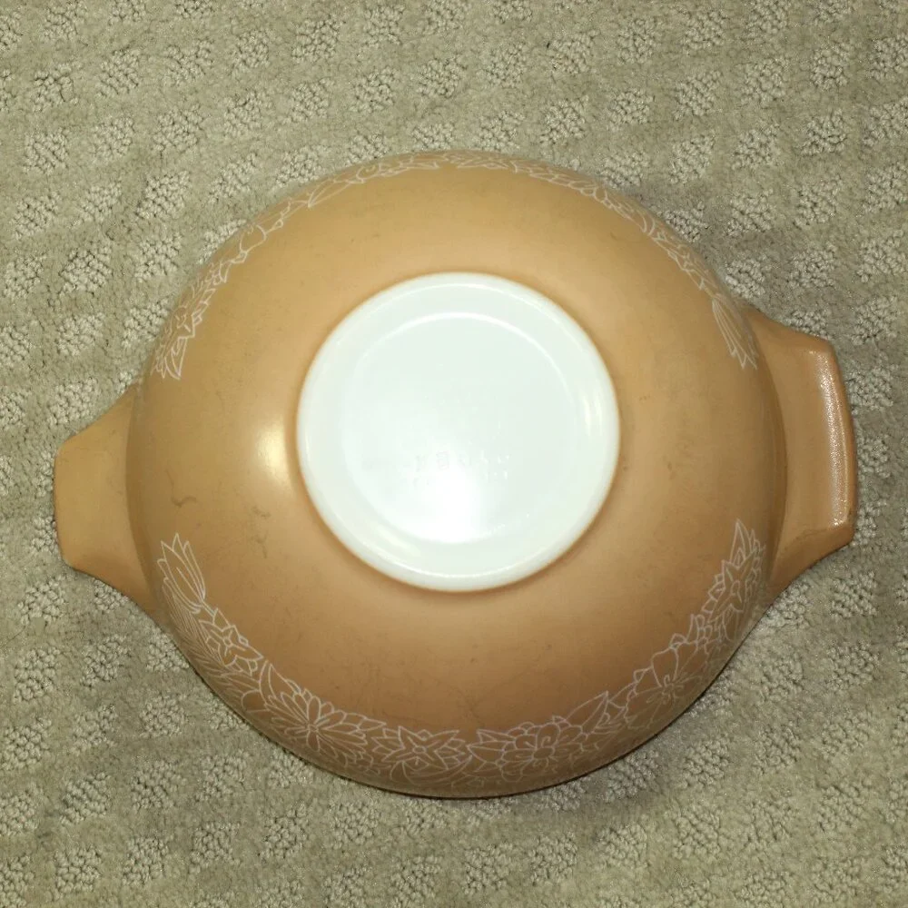 Vintage 1978 Pyrex Set of 4 Woodland Brown Nesting Mixing Bowls 441 442 443 444